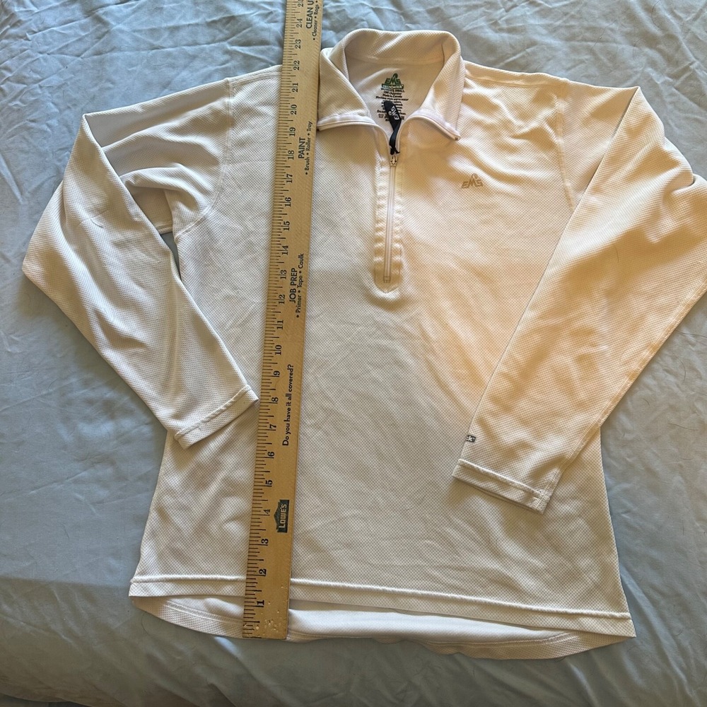 Eastern‎ Mountain Sports Women's Tech Wick 1/4 Zip Top White, size small